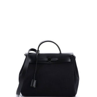 Hermes Herbag Zip Leather and Toile 31