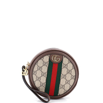 Gucci Ophidia Round Wristlet Wallet GG Coated Canvas