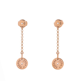 Hermes Gambade Clou de Selle Earrings 18K Rose Gold with Diamonds