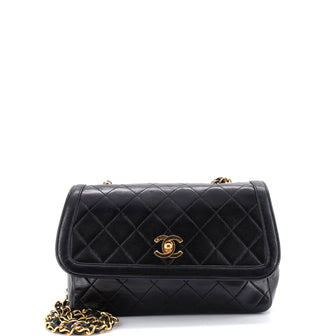 Chanel Vintage CC Chain Flap Bag Quilted Lambskin Small