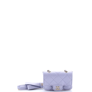 Chanel Bow Strap Classic Flap Clutch with Chain Quilted Lambskin Mini