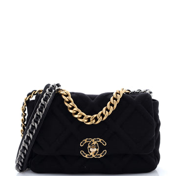 Chanel 19 Flap Bag Quilted Jersey Medium
