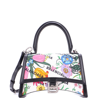 Gucci x Balenciaga The Hacker Project Hourglass Top Handle Bag Flora Canvas Small