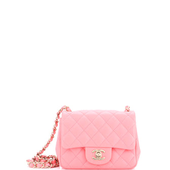 Chanel Square Classic Single Flap Bag Quilted Lambskin Mini