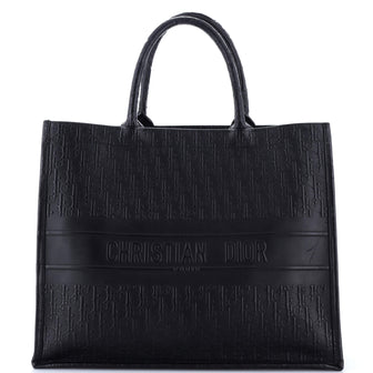 Christian Dior Book Tote Oblique Embossed Calfskin Large