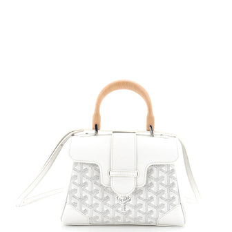 Goyard Saigon Top Handle Bag Coated Canvas with Leather Mini