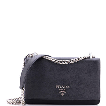 Prada Chain Flap Crossbody Bag Tessuto and Saffiano Leather Medium