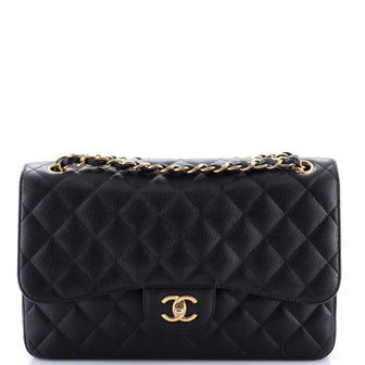 Chanel Classic Double Flap Bag Quilted Caviar Jumbo