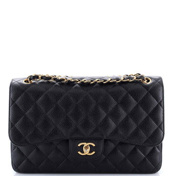 Chanel Classic Double Flap Bag Quilted Caviar Jumbo