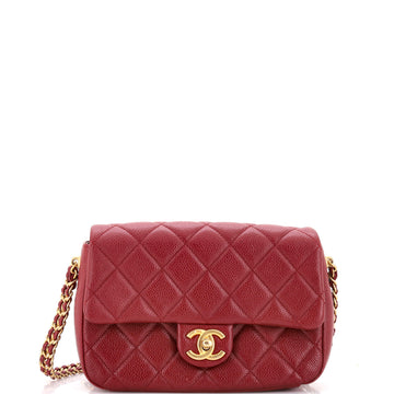 Chanel Chain Soul Flap Bag Quilted Caviar Small
