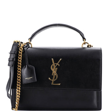 Saint Laurent Sunset Top Handle Shoulder Bag Leather Medium