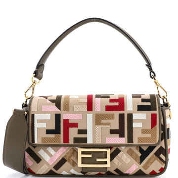 Fendi Baguette NM Bag Zucca Embroidered Canvas Medium