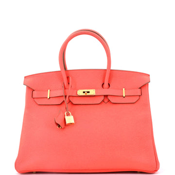 Hermes Birkin Handbag Pink Clemence with Gold Hardware 35