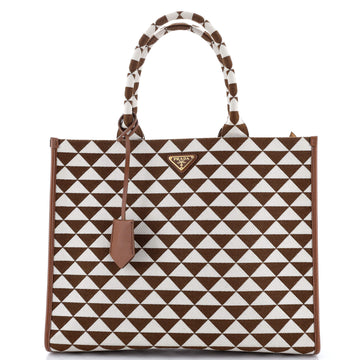 Prada Symbole Shopper Tote Jacquard Large