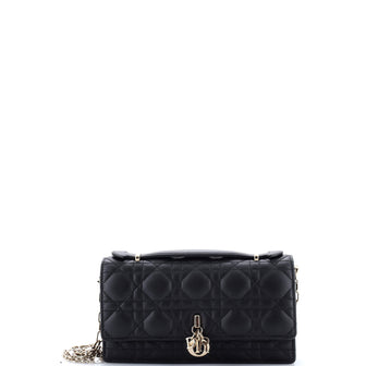 Christian Dior My Dior Top Handle Flap Bag Cannage Quilt Lambskin Mini