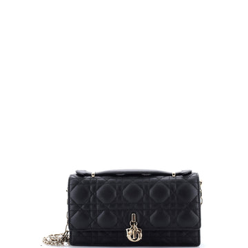 Christian Dior My Dior Top Handle Flap Bag Cannage Quilt Lambskin Mini