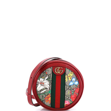 Gucci Ophidia Round Backpack Flora GG Coated Canvas Mini