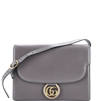 Gucci GG Ring Shoulder Bag Leather Medium