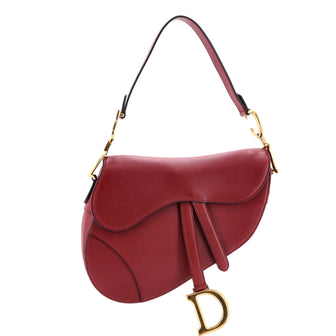 Christian Dior Saddle Handbag Leather Medium