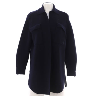 Max Mara Women's Two Pocket Open Long Cardigan Wool
