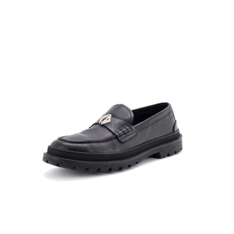 Christian Dior Men's Logo Plaque Loafers Leather