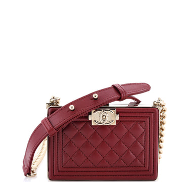 Chanel Boy Chain Box Minaudiere Quilted Lambskin