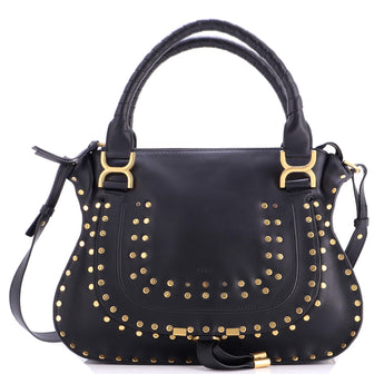Chloe Marcie Shoulder Bag Studded Leather Medium