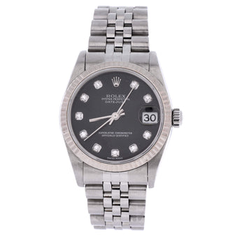 Rolex Oyster Perpetual Datejust Automatic Watch Stainless Steel and White Gold with Diamond Markers 31