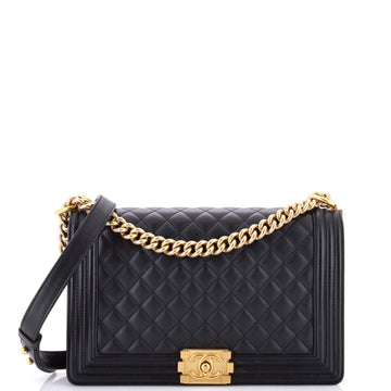 Chanel Boy Flap Bag Quilted Calfskin New Medium