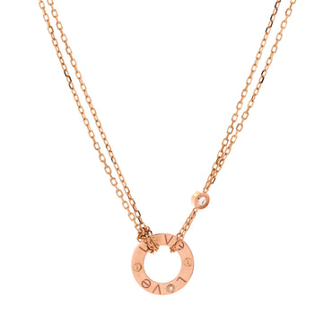 Cartier 2 Diamonds Love Pendant Necklace 18K Rose Gold and Diamonds