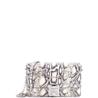 Givenchy 4G Chain Crossbody Bag Snakeskin Embossed Leather Small