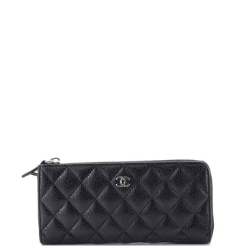 Chanel Classic Side Zip Wallet Quilted Caviar Long
