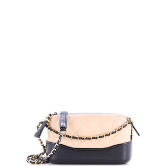 Chanel Gabrielle Double Zip Clutch with Chain Quilted Aged Calfskin