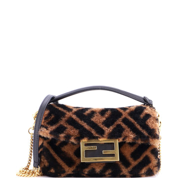 Fendi Baguette NM Bag Zucca Shearling Mini