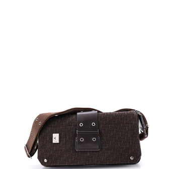 Christian Dior Vintage Front Pocket Street Chic Columbus Bag Diorissimo Canvas with Leather Medium