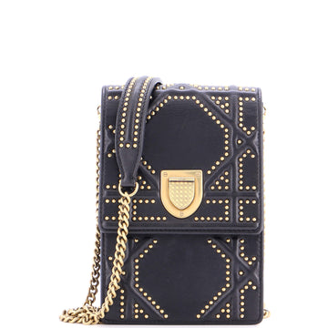 Christian Dior Diorama Vertical Clutch on Chain Studded Leather