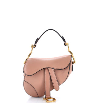 Christian Dior Saddle Handbag Leather Micro