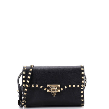Valentino Garavani Rockstud Flip Lock Flap Bag Leather Medium