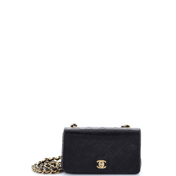 Chanel Vintage Full Flap Bag Quilted Lambskin Mini