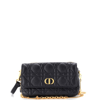 Christian Dior Caro Flap Double Pouch Crossbody Bag Cannage Quilt Calfskin