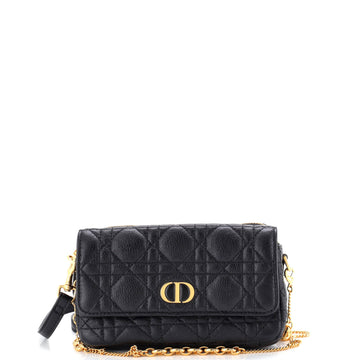 Christian Dior Caro Flap Double Pouch Crossbody Bag Cannage Quilt Calfskin