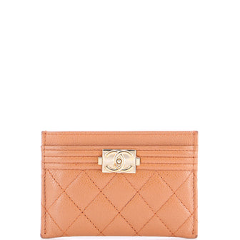 Chanel Boy Card Holder Quilted Caviar