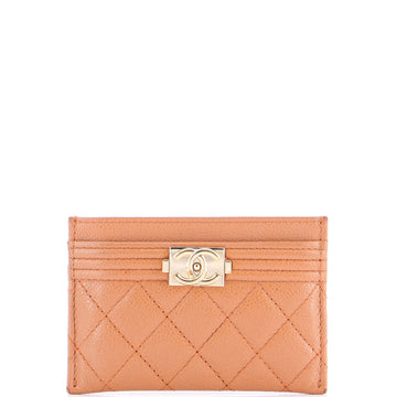 Chanel Boy Card Holder Quilted Caviar