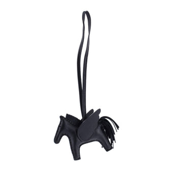Hermes So Black Pegase Rodeo Bag Charm Leather PM
