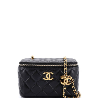 Chanel CC Adjustable Chain Vanity Case Quilted Lambskin Small