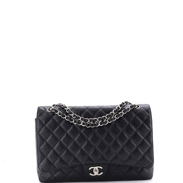 Chanel Classic Double Flap Bag Quilted Caviar Maxi