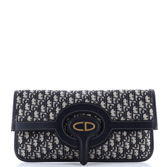 Christian Dior Fold Over Clutch Oblique Canvas