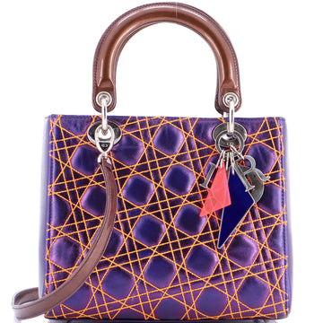 Christian Dior Lady Dior Bag Anselm Reyle Cannage Quilt Leather Medium