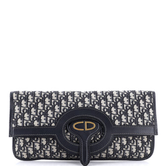 Christian Dior Fold Over Clutch Oblique Canvas