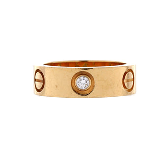 Cartier Love 3 Diamonds Band Ring 18K Yellow Gold with Diamonds